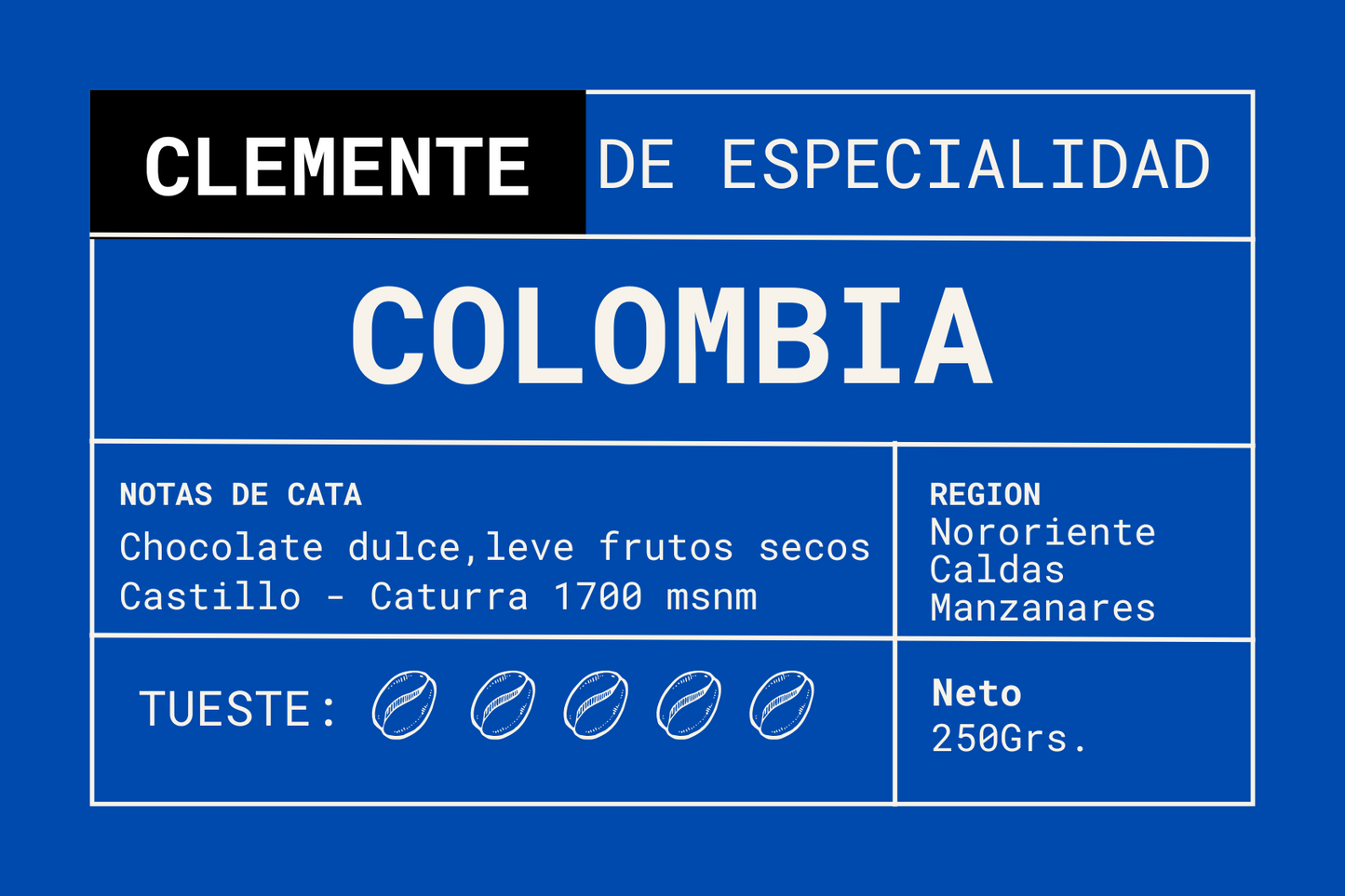 Café de origen Colombia